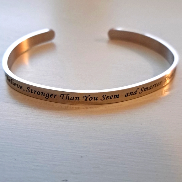 Brand new Silver bracelet with a quote by Christopher Robin..."You're Braver Tha - Picture 1 of 6